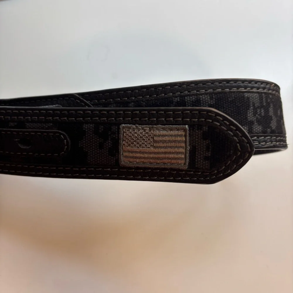 Ariat men’s digital camouflage patriotic flag genuine leather belt size 44